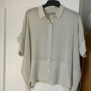 Everlane Clean Silk Short-Sleeve Square Shirt  Sz 12